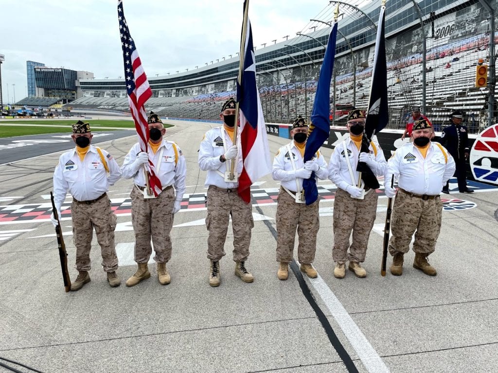 Post 178 Color Guard (L-R) Delbert Parsons, Larry Marshall, John Ricca, Ted Ruybal, Larry Wilhelm (Color Guard Captain), Terry Gilbert.