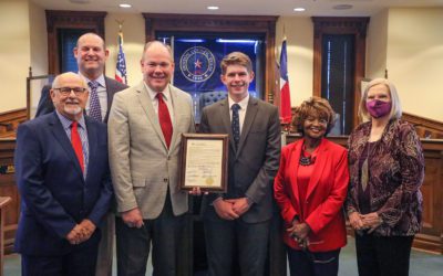 Denton County Commissioners Recognize Wakeland Senior Thomas Davies