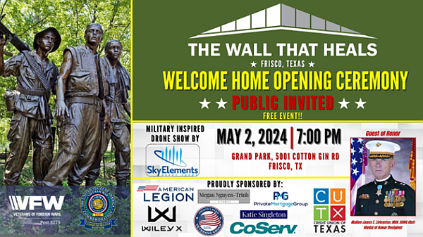 Post 178 Members Invited to Welcome Home Opening Ceremonies at The Wall That Heals