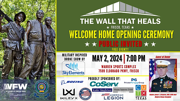 Post 178 Members Invited to Welcome Home Opening Ceremonies at The Wall That Heals — LOCATION CHANGE