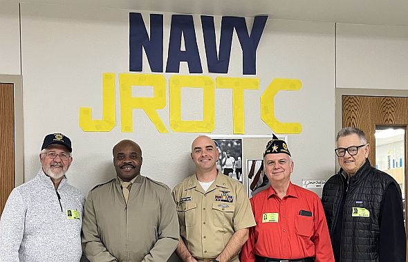 Post 178 Meets Frisco ISD NAVY JROTC  Cadet Corps New Leadership Team