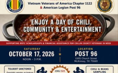  Chili and Beans Cook-off  Presented by: Vietnam Veterans of American Chapter 1122 & American Legion Post 96